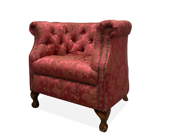 Durham Chair in Damask Claret
