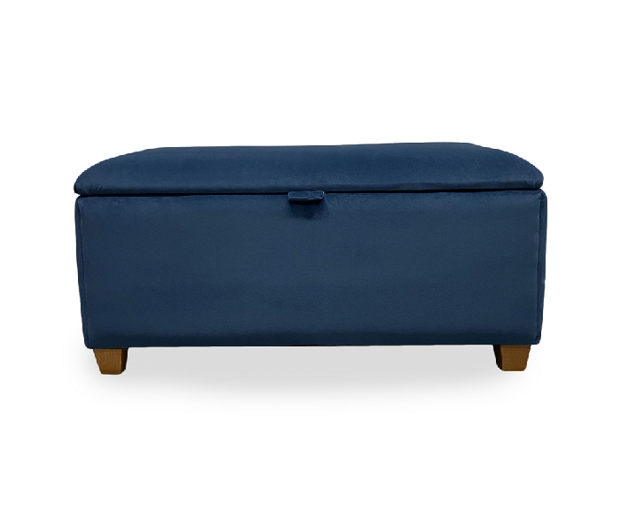 Box Ottoman in Alvar Indigo