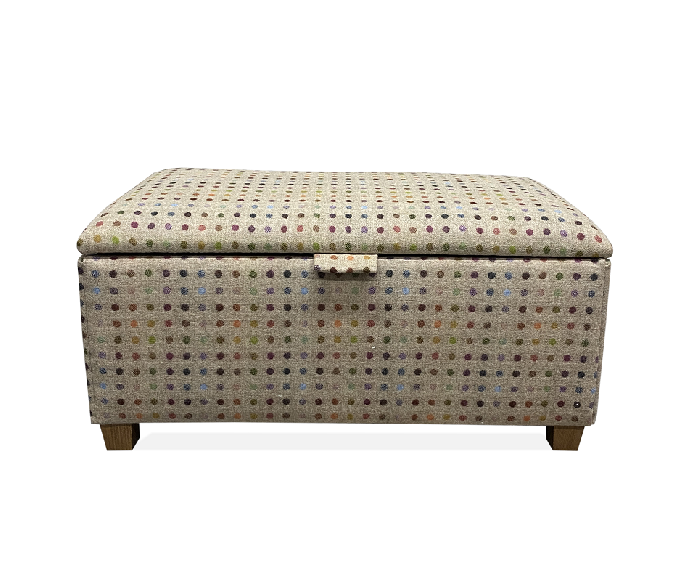 Box Ottoman in Multispot Natural