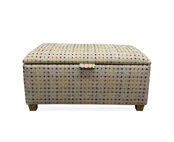 Box Ottoman in Multispot Natural