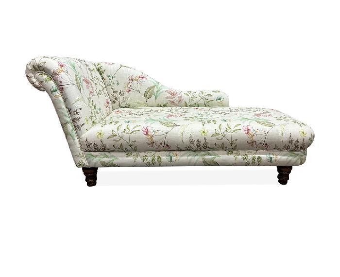 Antique Large Chaise Longue in Verbena Peppermint